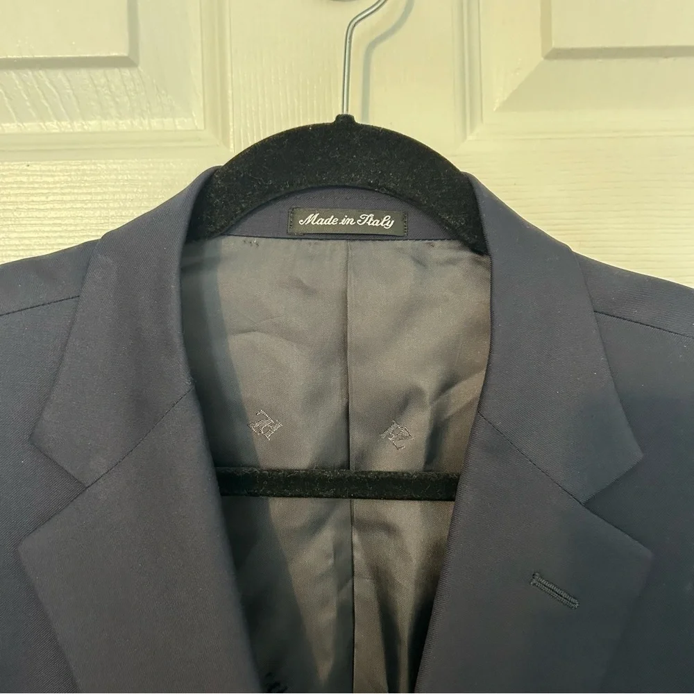 Pal Zileri Navy Three Gold‎ Button Sport Coat 58L